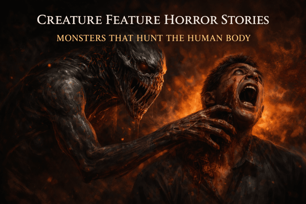 The blog cover for Hash Black's deep dive into Creature Feature Horror