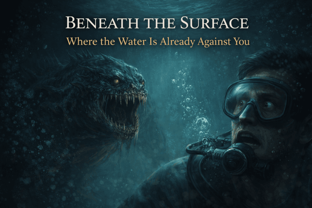 Blog cover for Hash Black's deep dive into Underwater Creature Horror