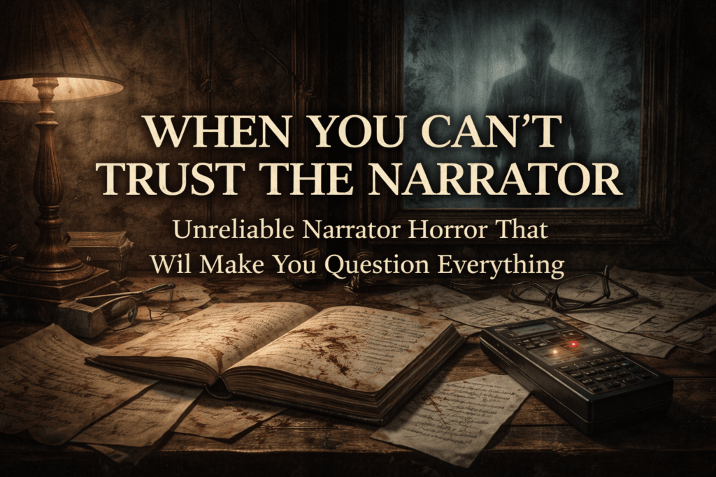 Blog cover for Hash Black's deep dive into Unreliable Narrator Horror